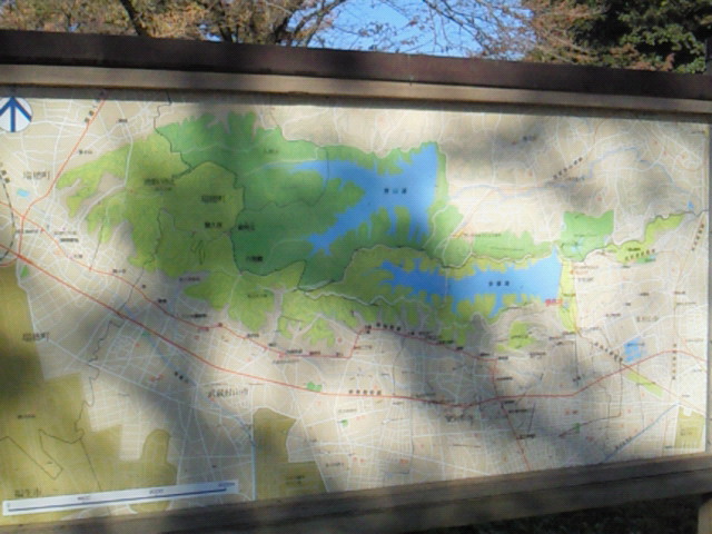 狭山湖、多摩湖の周辺の地図