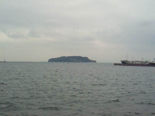 三笠公演から見た猿島