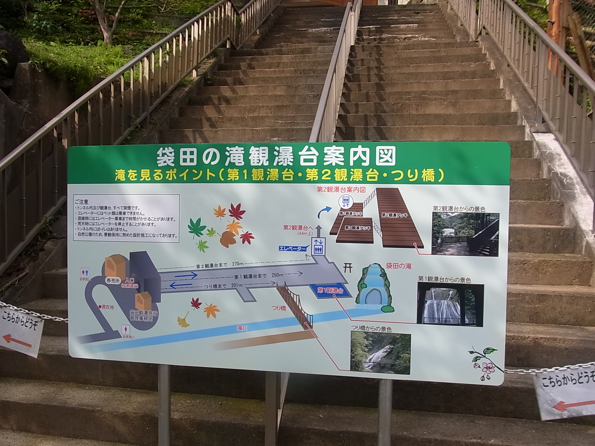 袋田の滝　観瀑台案内図
