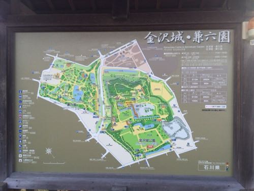 金沢城および兼六園の地図