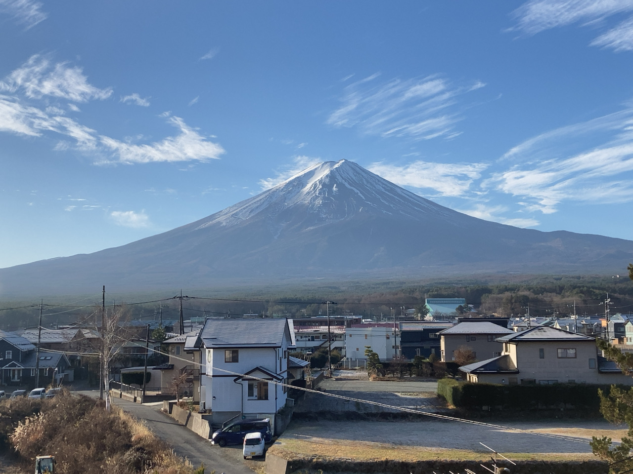 登り坂ホテルからの富士山の眺め