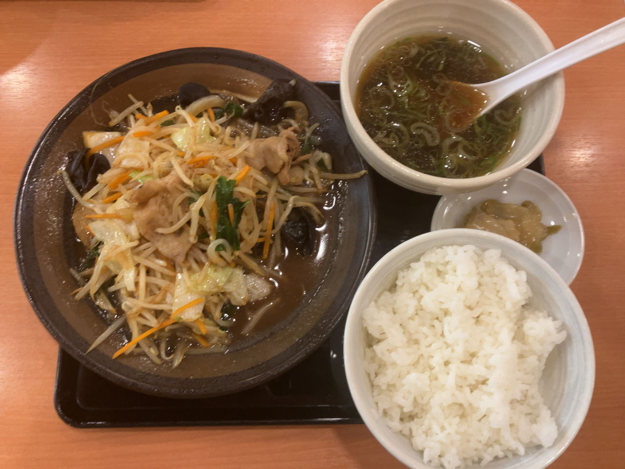 幸楽苑　野菜炒め定食